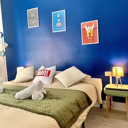 Le Repaire Des Heros 150m Parking Prive - Lesvoyagescolores Apartment